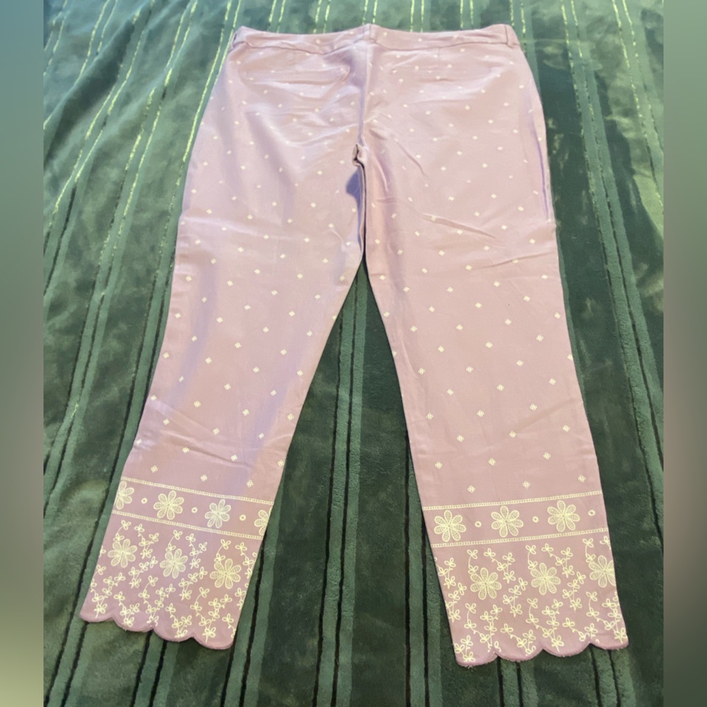Old Navy Purple Floral Ankle Pants